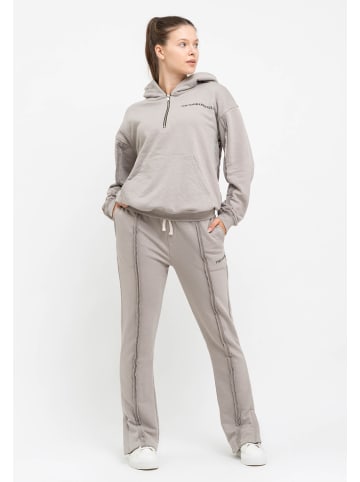 Tom Barron Freizeitanzug Tom Barron Women Oversize Half Zipper Casual Sweatshirt And Pant Set in STONE