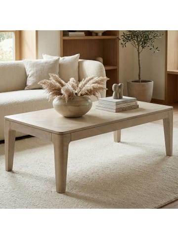 FineBuy Couchtisch in Weiß / Mango / 120x60x40