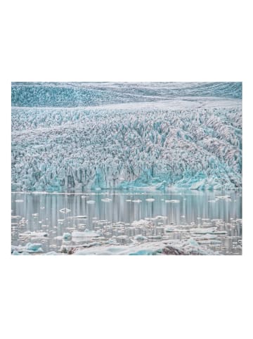 WALLART Leinwandbild - Gletscher auf Island in Blau