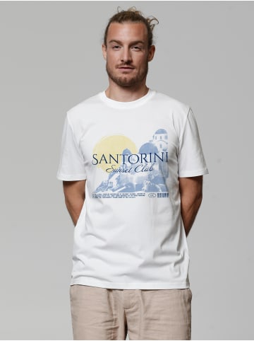 wat? Apparel T-Shirt Santorini Sunset Club in Off White