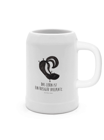 Mr. & Mrs. Panda Keramikkrug Stinktier Handstand mit Spruch in Weiß
