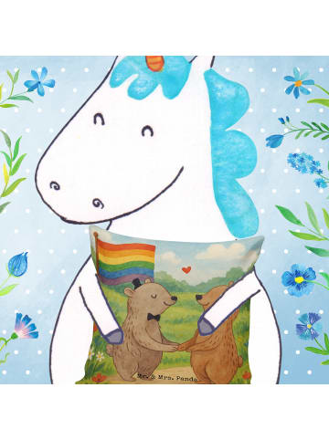 Mr. & Mrs. Panda Dekokissen Sofa Bären Gay Pride Design ohne Spruch in Weiß