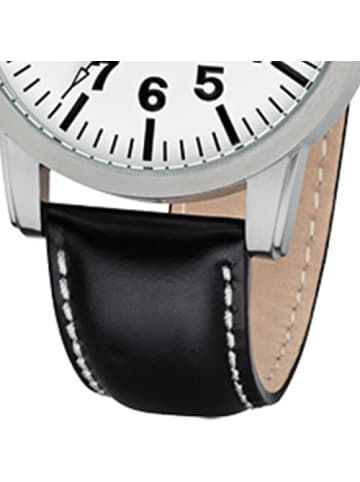 Regent Armbanduhr Regent Lederarmband schwarz groß (ca. 41mm)