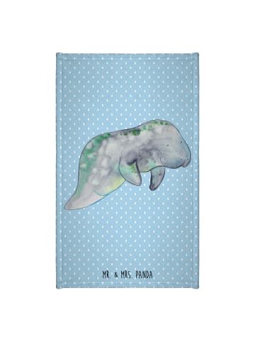 Mr. & Mrs. Panda Handtuch Seekuh Chillen ohne Spruch in Blau Pastell
