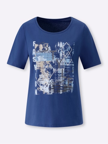 Sieh an! Kurzarm-Shirt in royalblau-hellblau