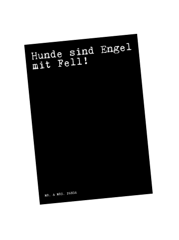 Mr. & Mrs. Panda Postkarte Hunde sind Engel mit... mit Spruch in Schwarz