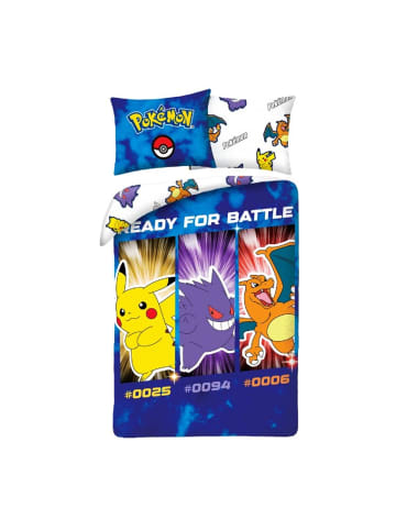 Pokémon Pokémon Bettwäsche Set aus Baumwolle Bettdeckenbezug 140 × 200 cm in Blau