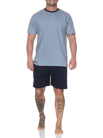 NORMANN Kurzarm Schlafanzug Shorty Pyjama 126 105 90 554 in hellblau