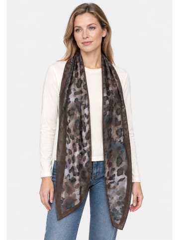 Faera Dreieckstuch Animalprint Aquarelloptik Kante in Braun