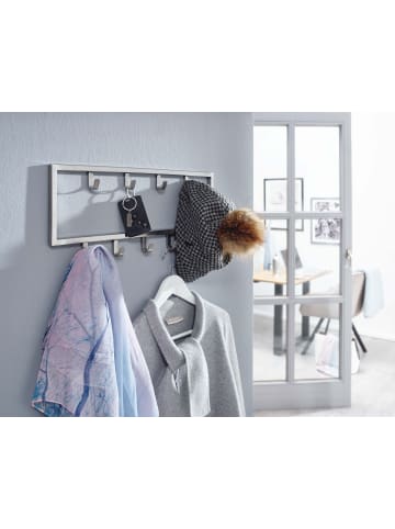 KADIMA DESIGN Wandgarderobe aus poliertem Stahl in Silber, platzsparend, stilvoll