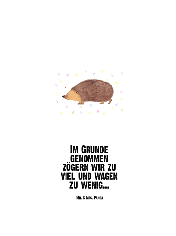 Mr. & Mrs. Panda Trinkflasche Aus Edelstahl Igel Herzen mit Spruch in Weiß