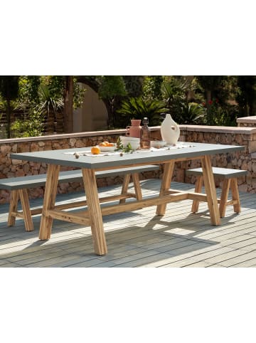 Beliani Esstisch TONNARE in Grau/Braun - (W) 100 x (H) 75 x (L) 200 cm