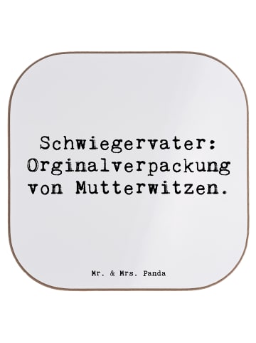 Mr. & Mrs. Panda Untersetzer Schwiegervater Witze mit Spruch in Weiß