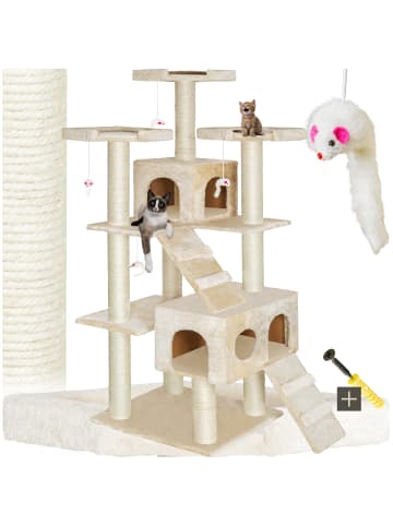tectake Katzenbaum Knuti 186 cm Diverse Farben  (Beige)