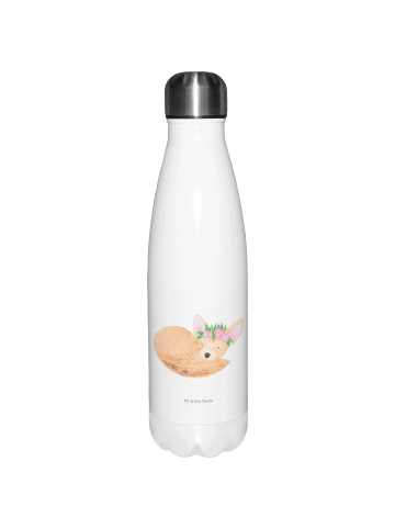 Mr. & Mrs. Panda Thermosflasche Wüstenfuchs Blumen ohne Spruch in Weiß