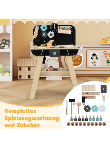 COSTWAY Werkbank Kinder ab 3 Jahren in Hellbraun