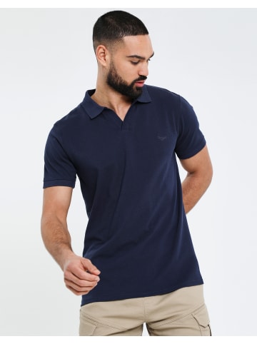 Threadbare Kurzarm-Polo THB Polo Truffle in blau-schwarz