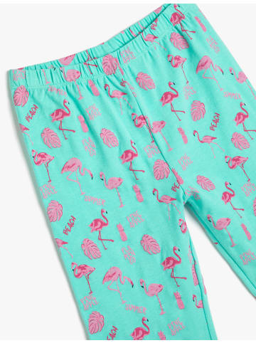KOTON Leggings in Türkis Gemustert