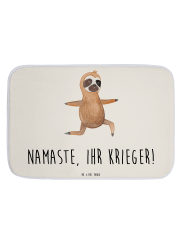 Mr. & Mrs. Panda Badvorleger Faultier Yoga mit Spruch in Weiß