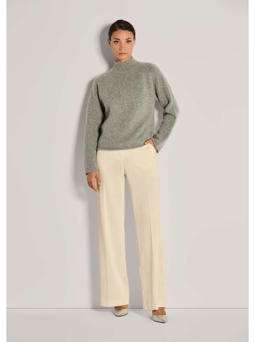 MADELEINE Moderner Glattstrickpullover mit Stehkragen in graphit / melange