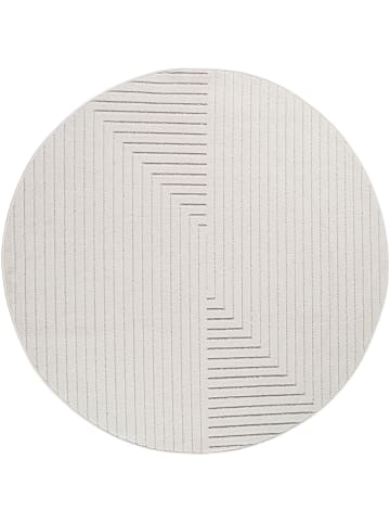 KADIMA DESIGN Kurzflorteppich Skandi 3D-Bögen Waschbar Wohnzimmer in Creme