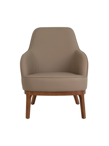 Angel Cerdá Sessel 5043 in Grau / Walnuss – (B)71 x (H)71 x (T)90 cm