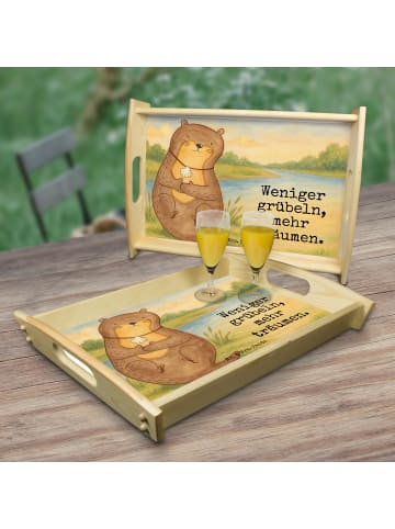 Mr. & Mrs. Panda Tablett Otter Muschel Design mit Spruch in Weiß