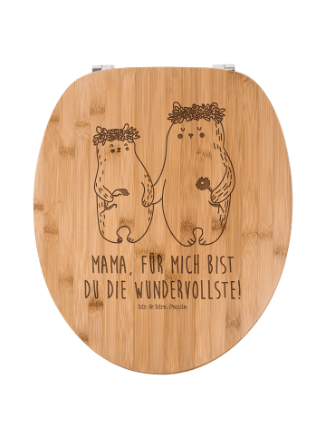 Mr. & Mrs. Panda Toilettensitz Bären mit Blumenkranz mit Spruch in Transparent