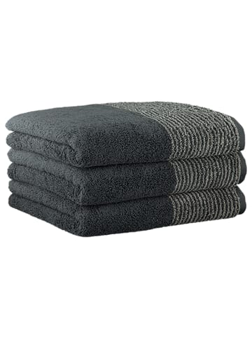 Cawö Handtuch 3er Pack in Schiefer