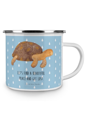 Mr. & Mrs. Panda Campingbecher Schildkröte MHerzieren mit Spruch in Blau Pastell