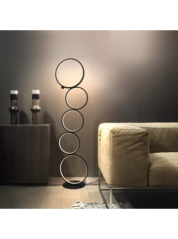ZMH Stehlampe H 110cm 4-Ringe in schwarz Touch Dimmbar 32W