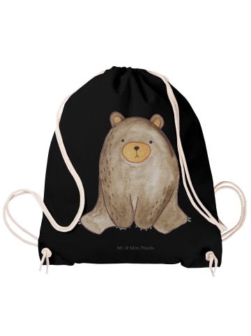 Mr. & Mrs. Panda Baumwolltasche Bär sitzend ohne Spruch in Schwarz