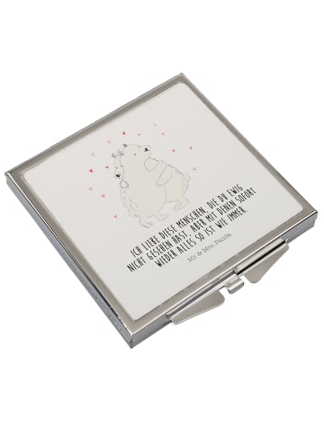 Mr. & Mrs. Panda Schminkspiegel Eisbär Umarmen mit Spruch in Weiß