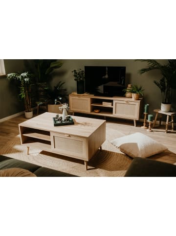 CALICOSY Niedriger Tisch BALI in Helles Holz - (W) 100 x (H) 46 x (L) 60 cm