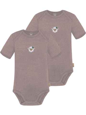 Normani Outdoor Sports 2er Set Baby Merino Body Kurzarm Tauranga in Rosa