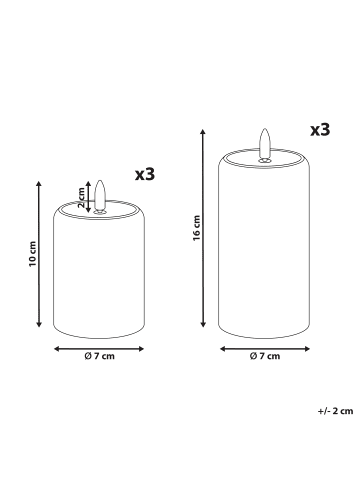 Beliani 6er-Set LED Deko NOISETTE in Rot