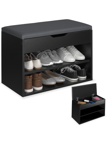 tectake Schuhbank Jasmina mit Sitzpolster für 6 Paar Schuhe,  60x30x43,5cm