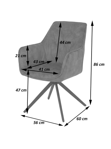 MCW 6er-Set Esszimmerstuhl L80, Wildleder-Optik olivgrün