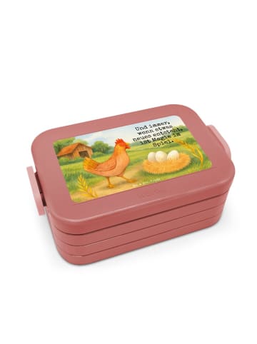 Mr. & Mrs. Panda MEPAL Bentobox Huhn Stolz Design mit Spruch in Rot Pastell