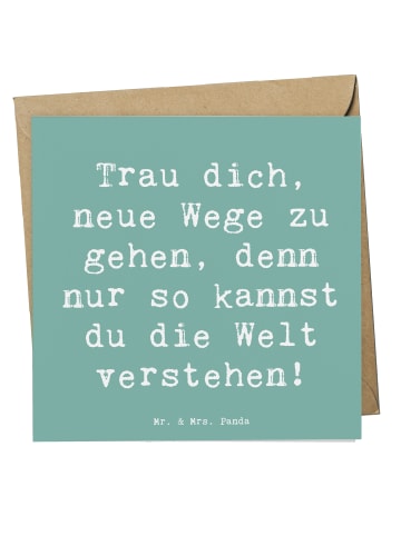 Mr. & Mrs. Panda Doppelkarte Spruch Unbekannte Orte erkunden mit... in Meeresbrise