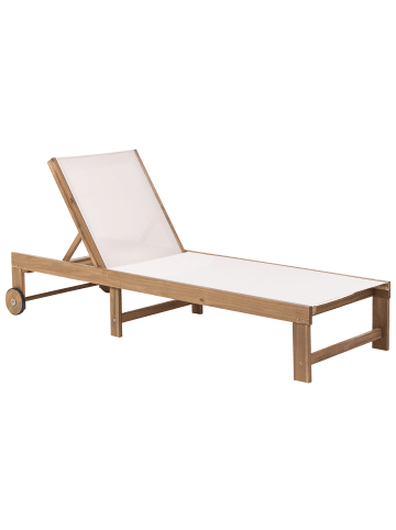 Beliani Gartenliege PEDESINA in Braun/Beige - (W) 66 x (H) 33 x (L) 192 cm