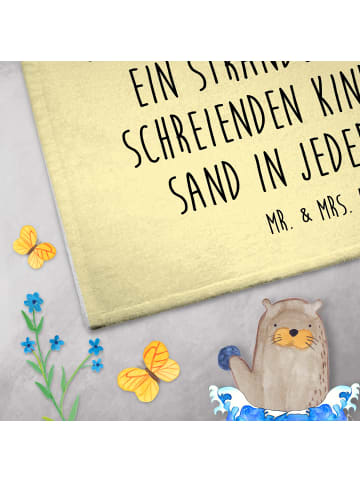 Mr. & Mrs. Panda Gästehandtücher Sommerchaos mit Spruch in Gelb Pastell