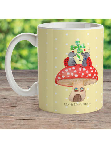 Mr. & Mrs. Panda Plastikbecher Marienkäfer Fliegenpilz ohne Spruch in Gelb Pastell