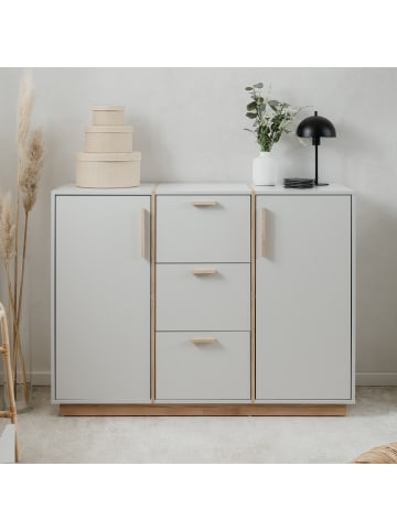 CALICOSY Sideboard SPLIT in Weiß - (W) 125 x (H) 94 x (L) 40 cm