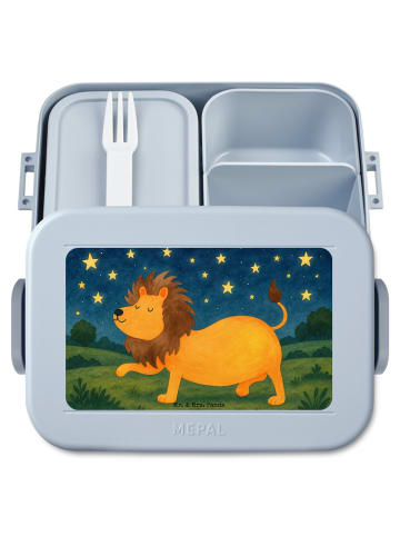 Mr. & Mrs. Panda Lunch Box Sternzeichen Löwe Design ohne Spruch in Blau Pastell