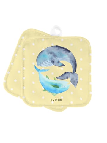 Mr. & Mrs. Panda Topfuntersetzer Walfisch Thunfisch ohne Spruch in Gelb Pastell