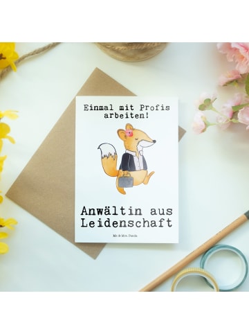 Mr. & Mrs. Panda Grußkarte Anwältin Leidenschaft mit Spruch in Weiß