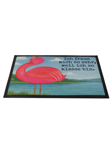 Mr. & Mrs. Panda Schmutzfangmatte Flamingo Stolz Design mit Spruch in Weiß