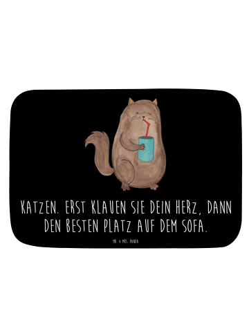 Mr. & Mrs. Panda Badezimmer Matte Katze Dose mit Spruch in Schwarz