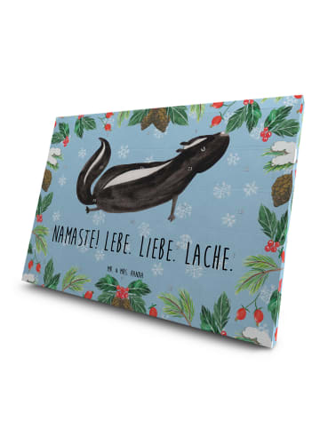 Mr. & Mrs. Panda Tee Adventskalender Stinktier Yoga mit Spruch in Eisblau